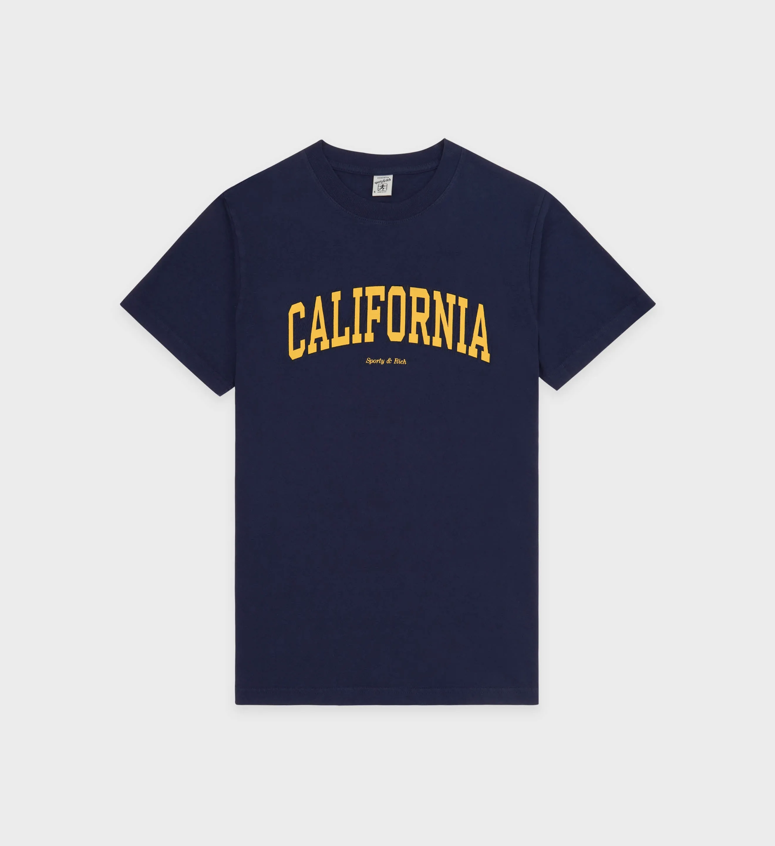 California T-Shirt - Navy/Gold sold by Sporty and Rich
