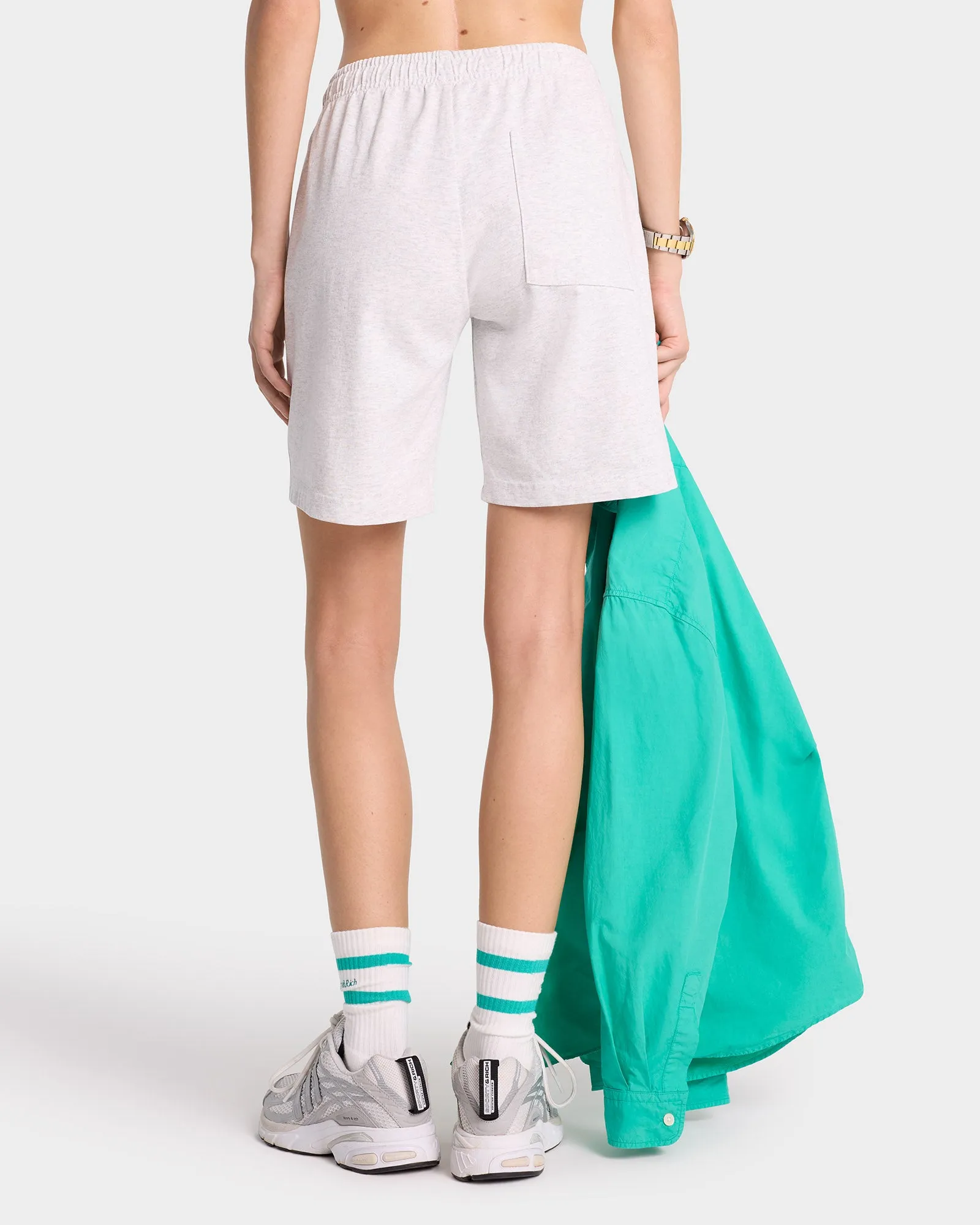 Emblem Gym Short - Heather Gray/Caribbean sold by Sporty and Rich product image thumbnail 5