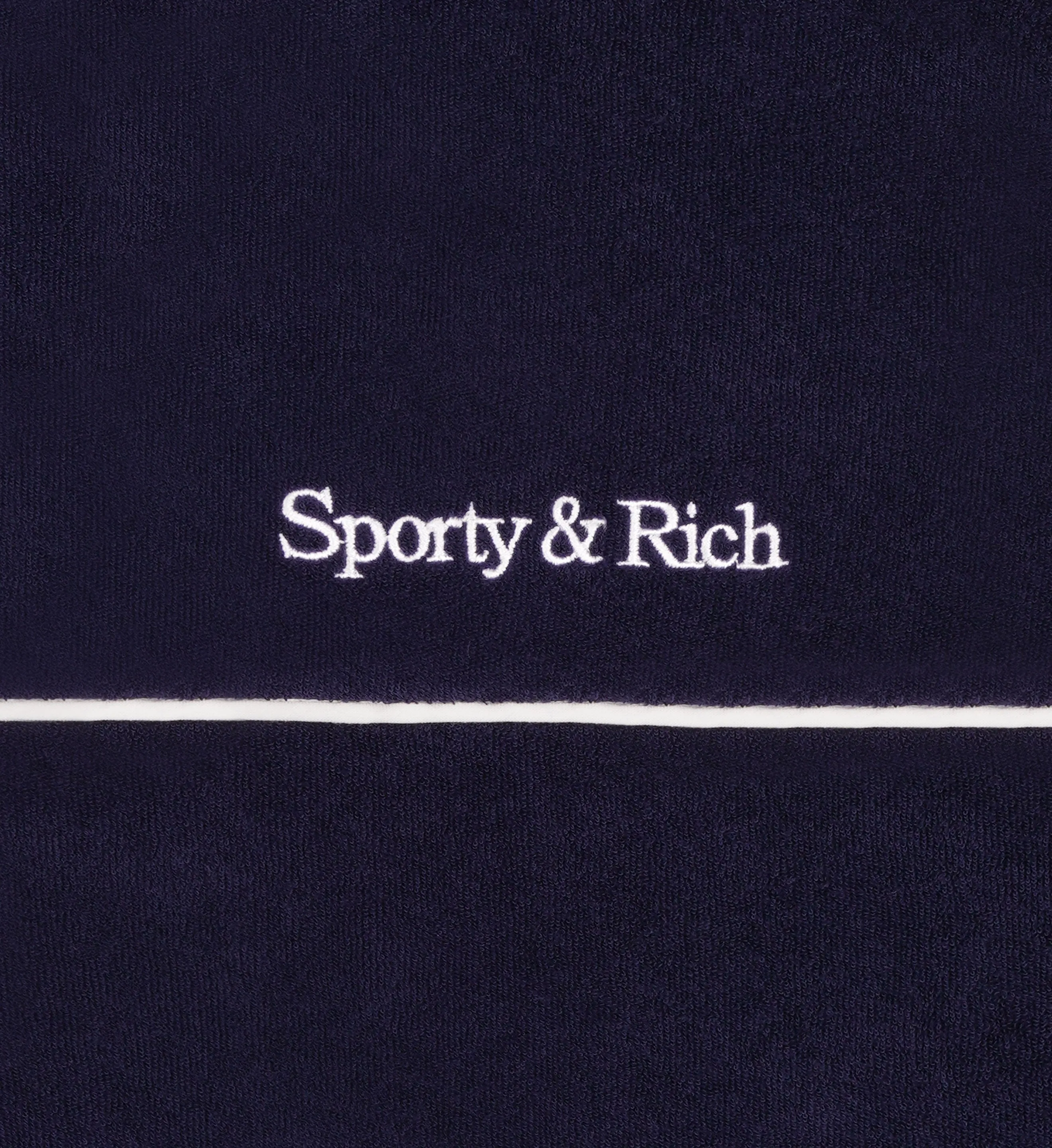 New Serif Terry Track Jacket - Navy/White sold by Sporty and Rich product image thumbnail 3