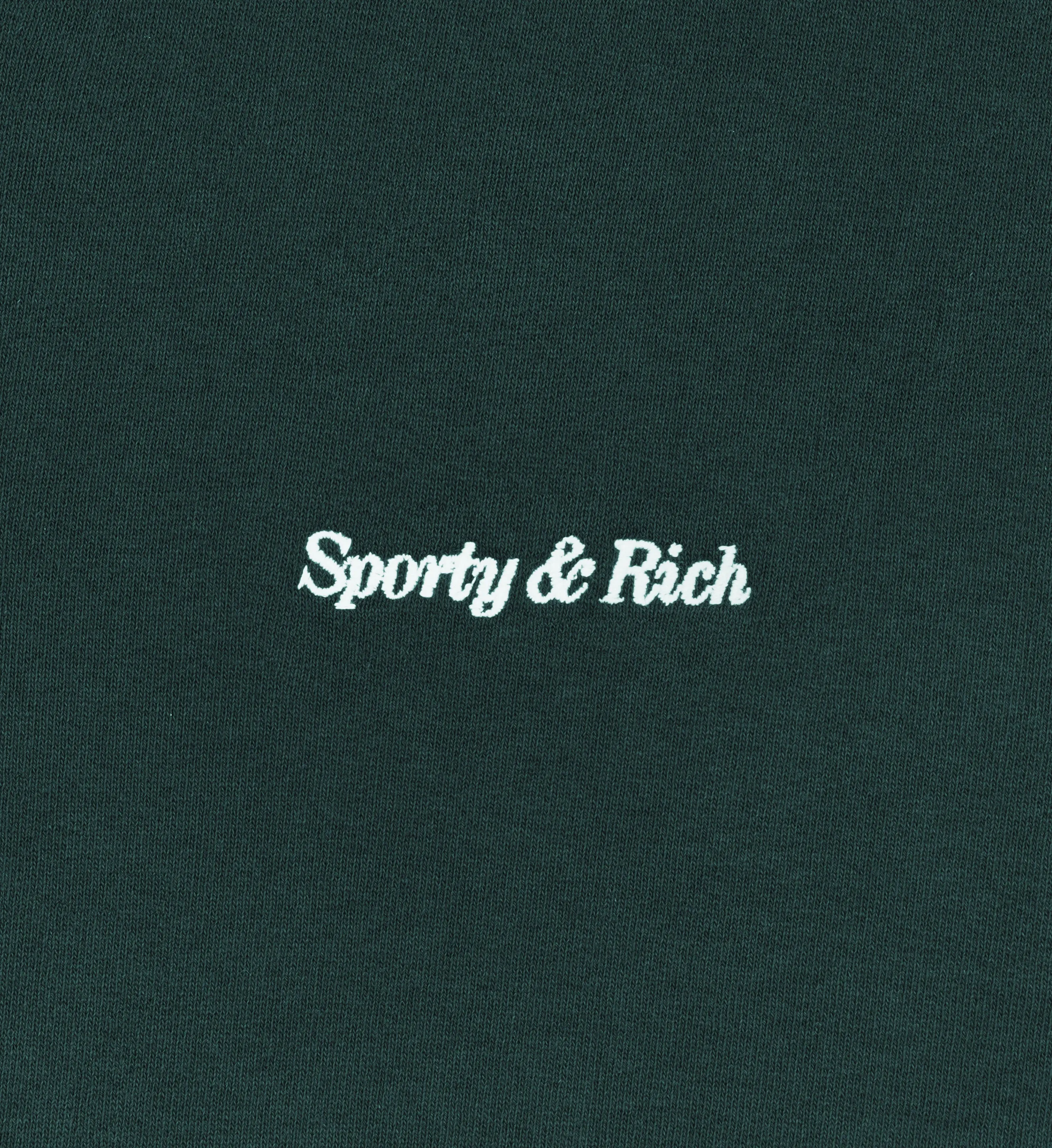 Classic Logo Embroidered Longsleeve Polo - Forest/White sold by Sporty and Rich product image thumbnail 3