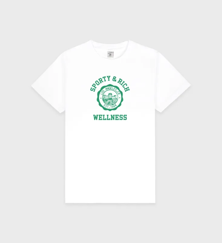 Emblem T-Shirt White/Verde sold by Sporty and Rich