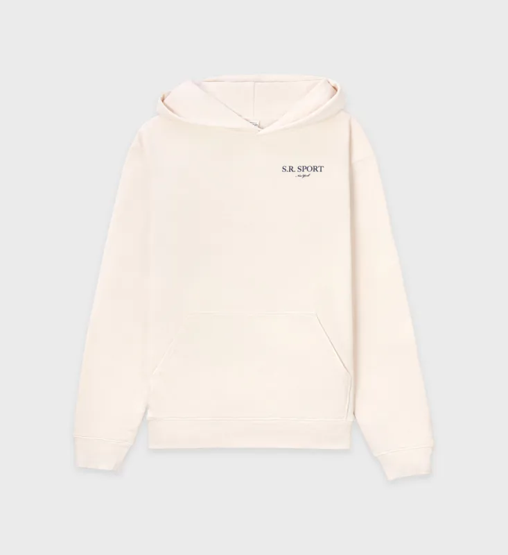 Wimbledon Hoodie - Cream/Navy sold by Sporty and Rich