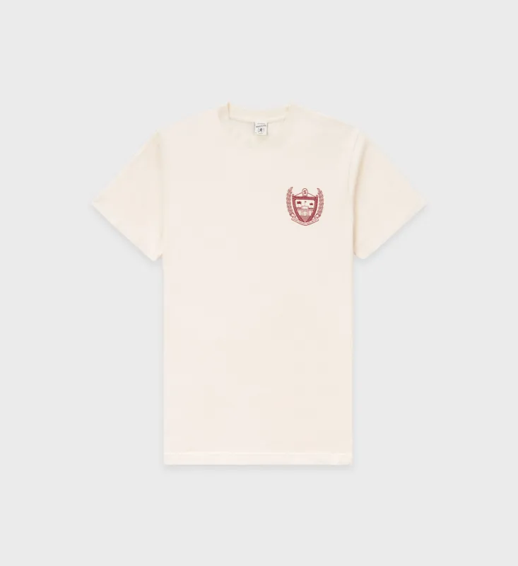 Beverly Hills T-Shirt - Cream/Merlot sold by Sporty and Rich
