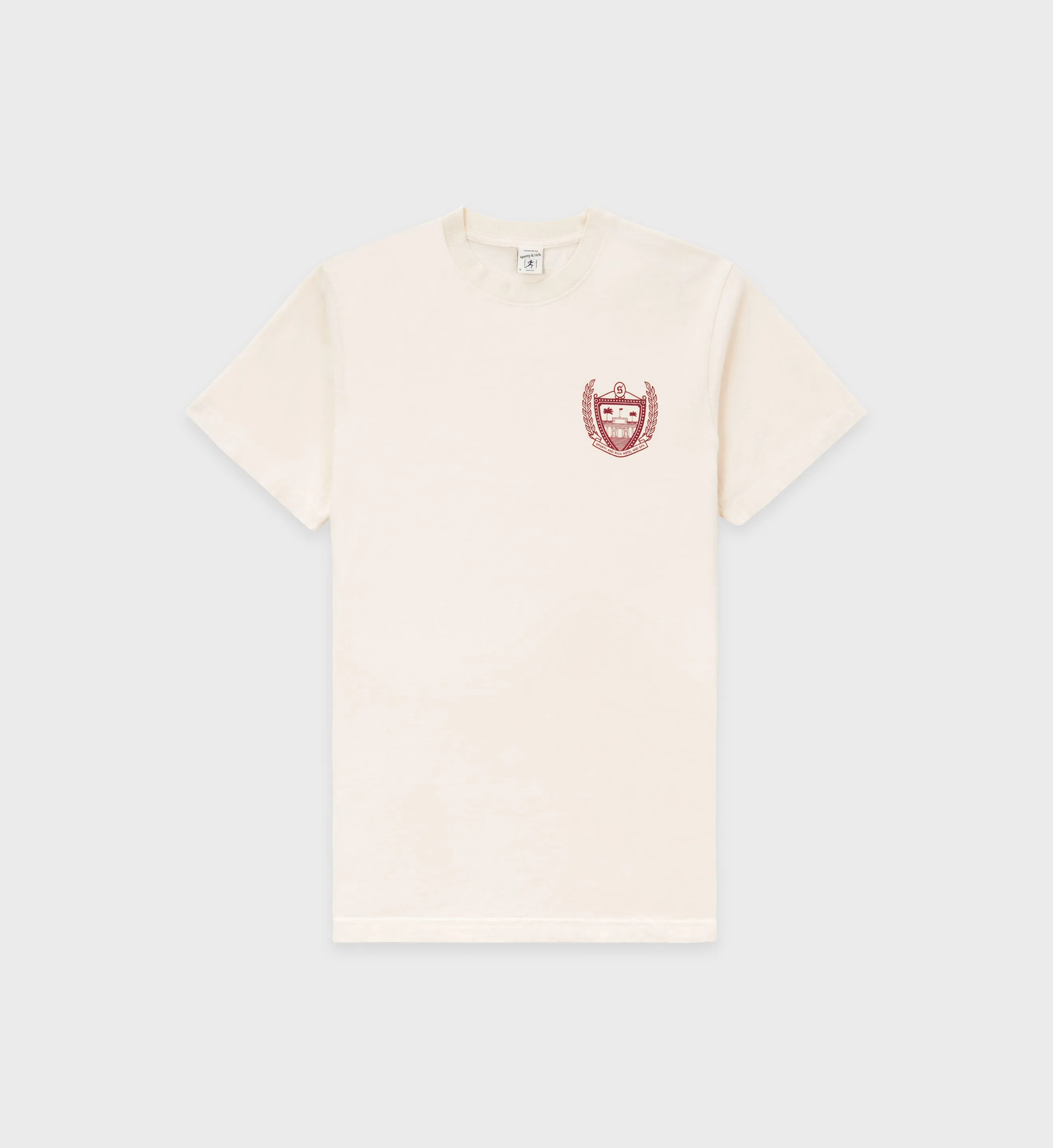 Beverly Hills T-Shirt - Cream/Merlot sold by Sporty and Rich