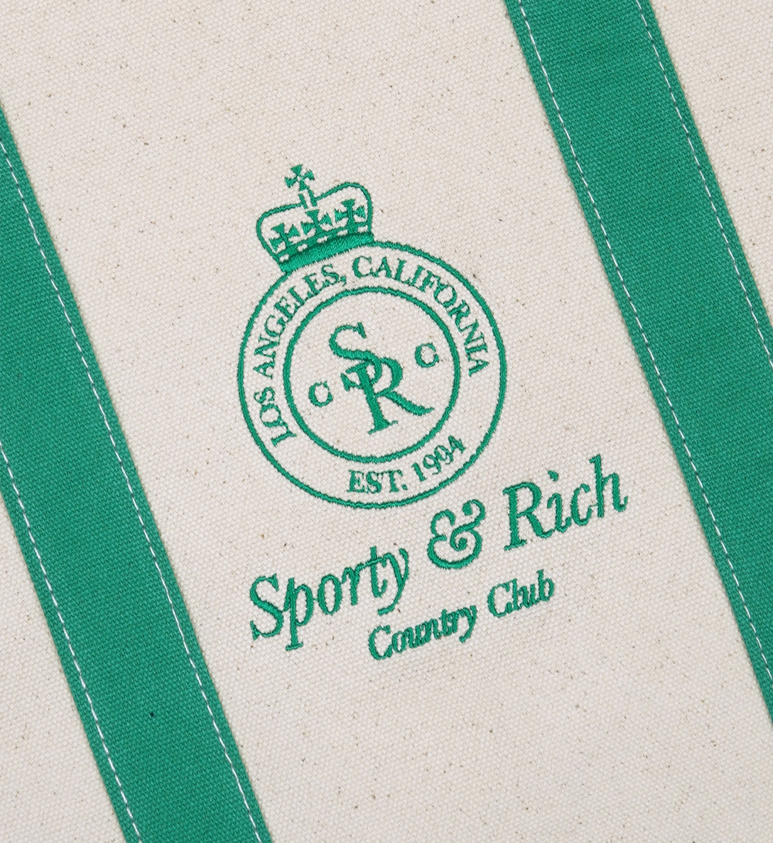Crown Logo XL Tote Bag - Natural/Verde sold by Sporty and Rich product image thumbnail 3