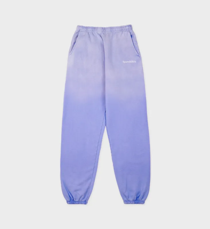 Serif Logo Sweatpant - Dip Dye Blue/White sold by Sporty and Rich