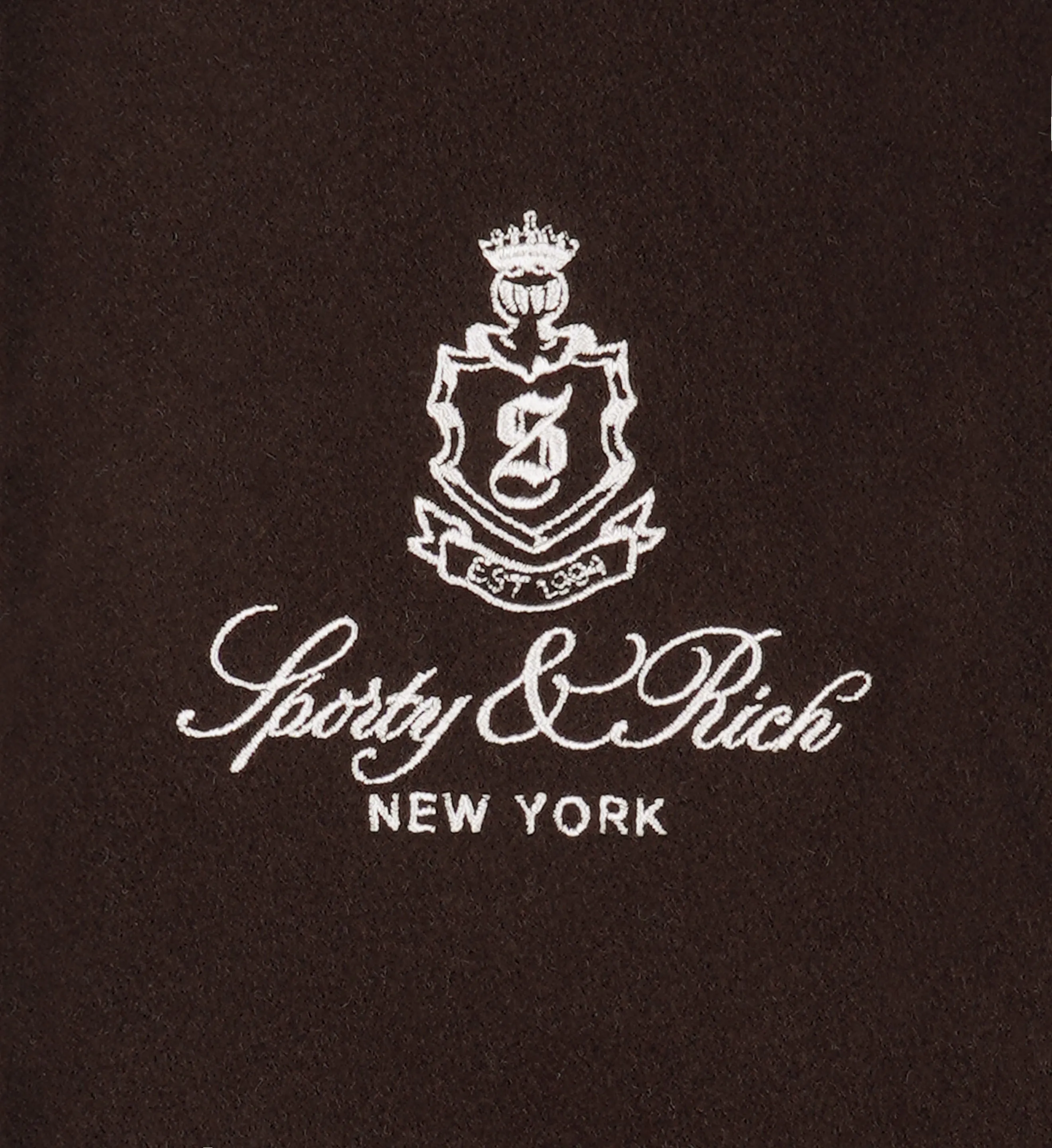 Vendome Wool Varsity Jacket - Chocolate/Cream sold by Sporty and Rich product image thumbnail 3