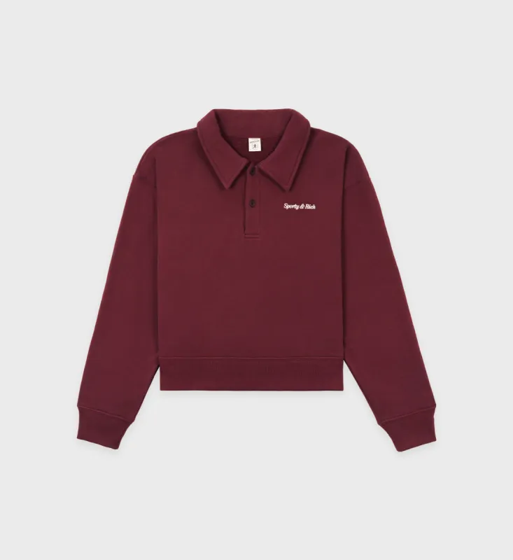 Classic Logo Embroidered Polo - Merlot sold by Sporty and Rich