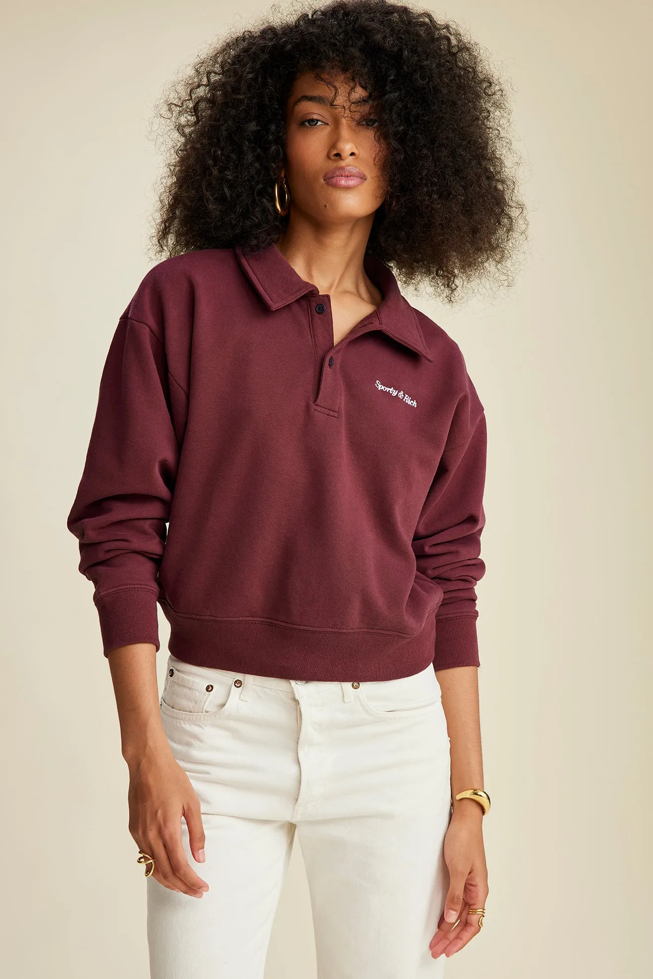 Classic Logo Embroidered Polo - Merlot sold by Sporty and Rich product image thumbnail 5