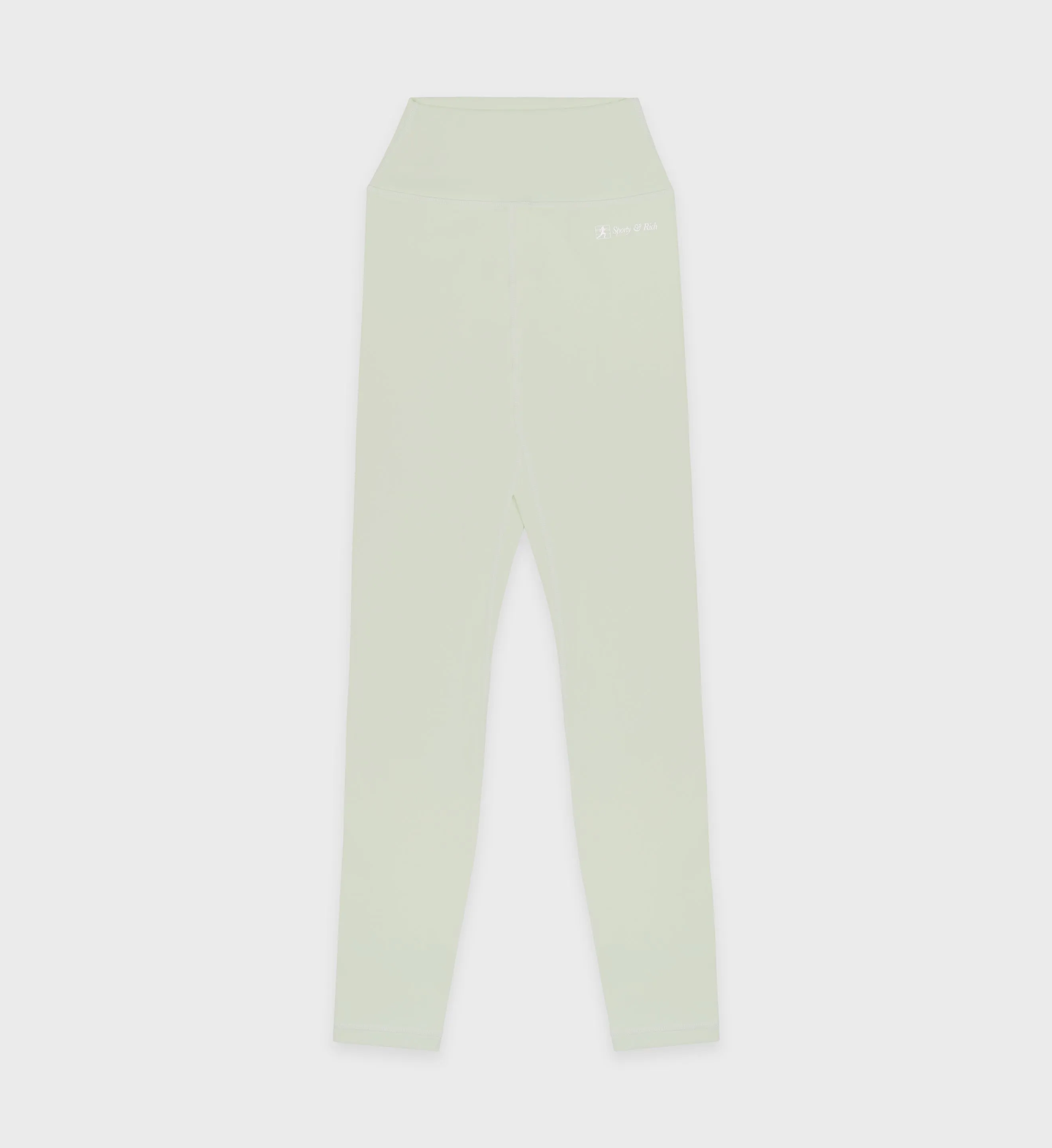 Runner Script Leggings - Sage/White sold by Sporty and Rich