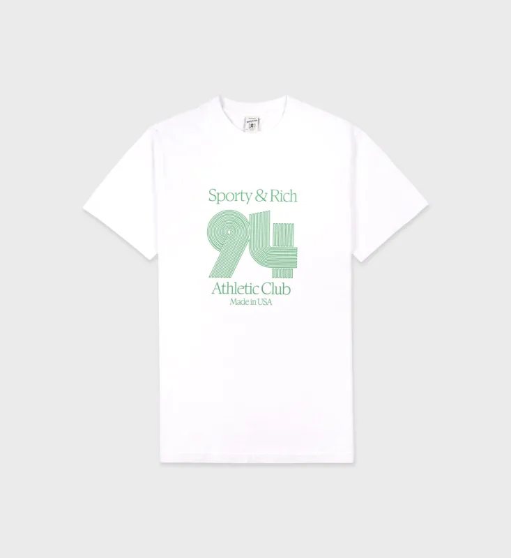94 Athletic Club T-Shirt - White/Verde sold by Sporty and Rich