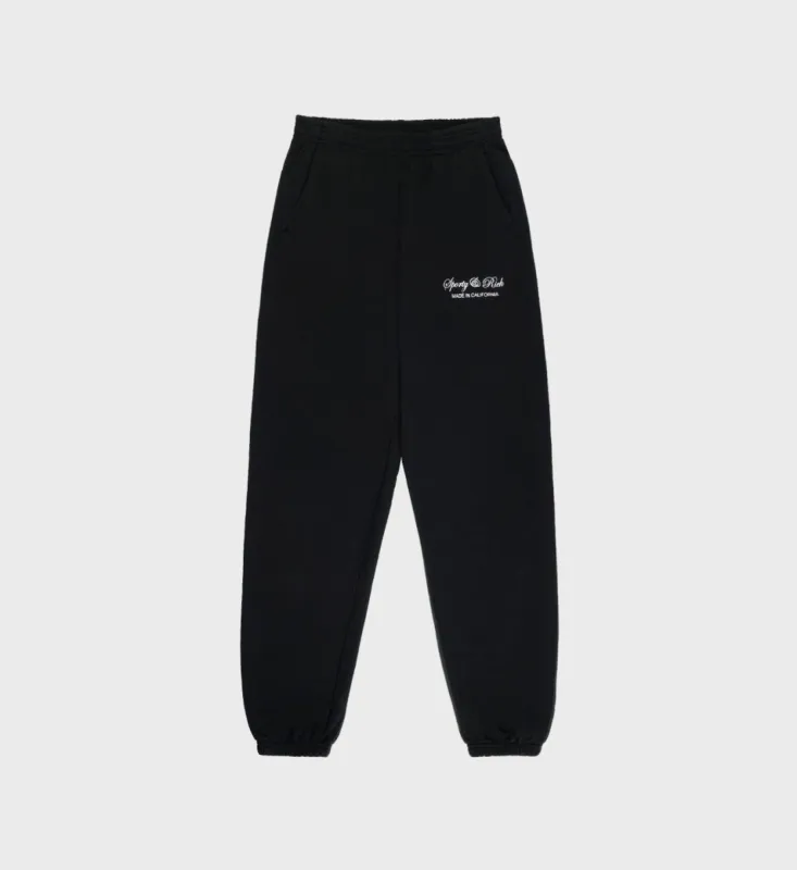 Script Logo Sweatpant - Black sold by Sporty and Rich