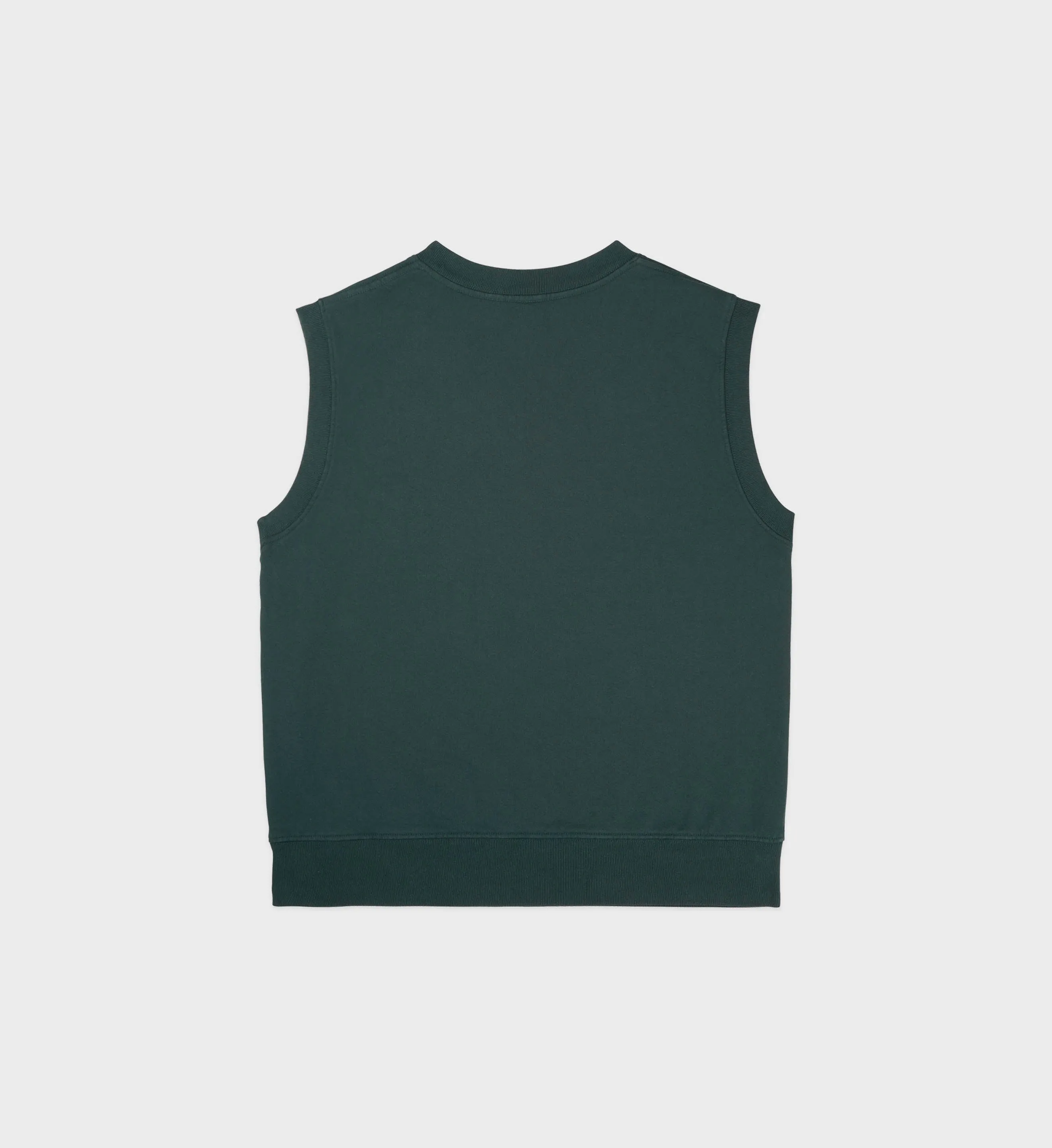 Serif Logo Embroidered V-Neck Vest - Forest/White sold by Sporty and Rich product image thumbnail 2