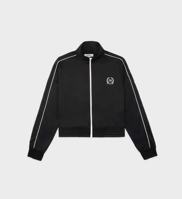 Golf Embroidered Track Jacket - Black/Cream sold by Sporty and Rich