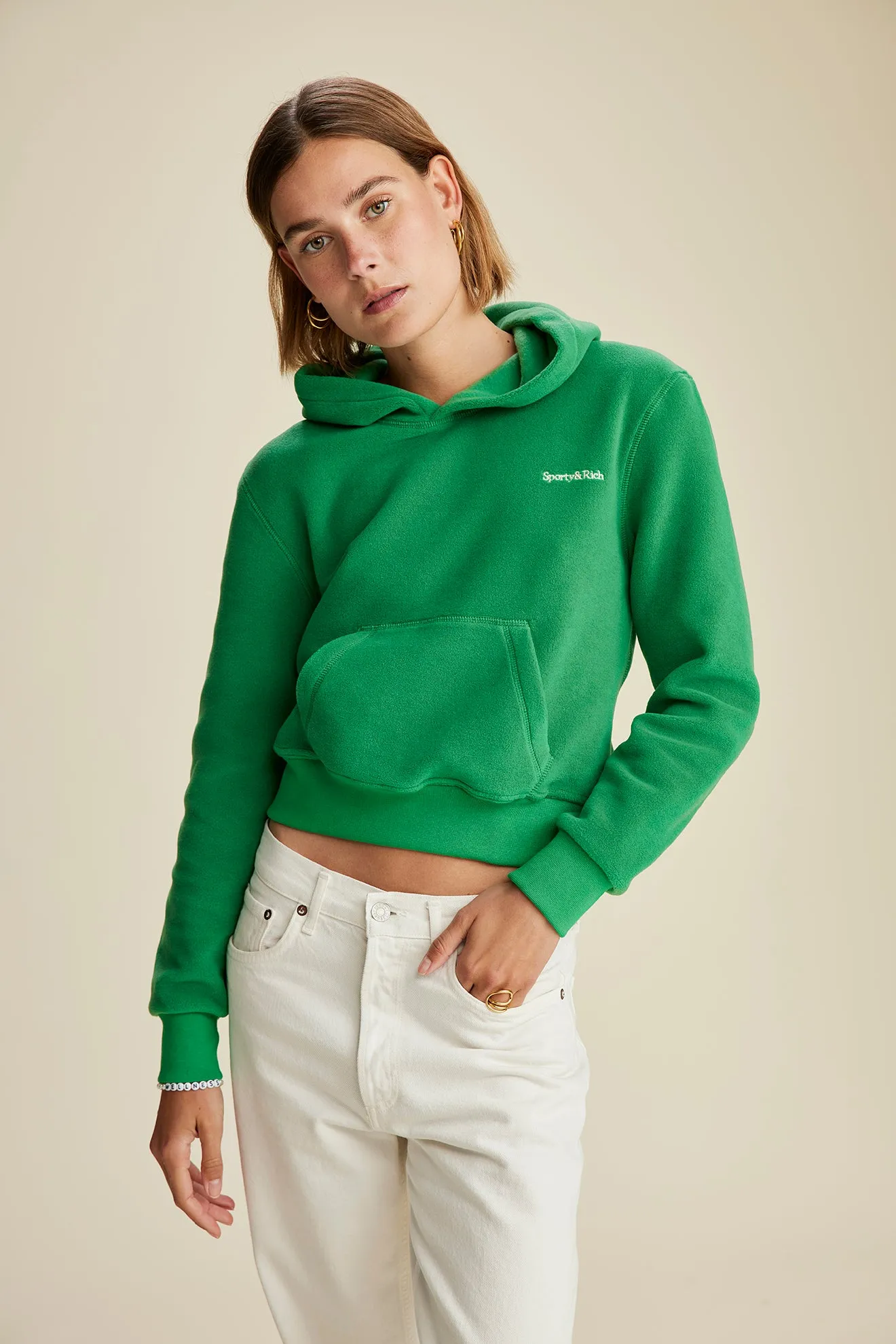 Hooded Polar Sweatshirt - Kelly sold by Sporty and Rich product image thumbnail 5
