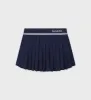 Abigail Pleated Skirt - Navy/Off White sold by Sporty and Rich