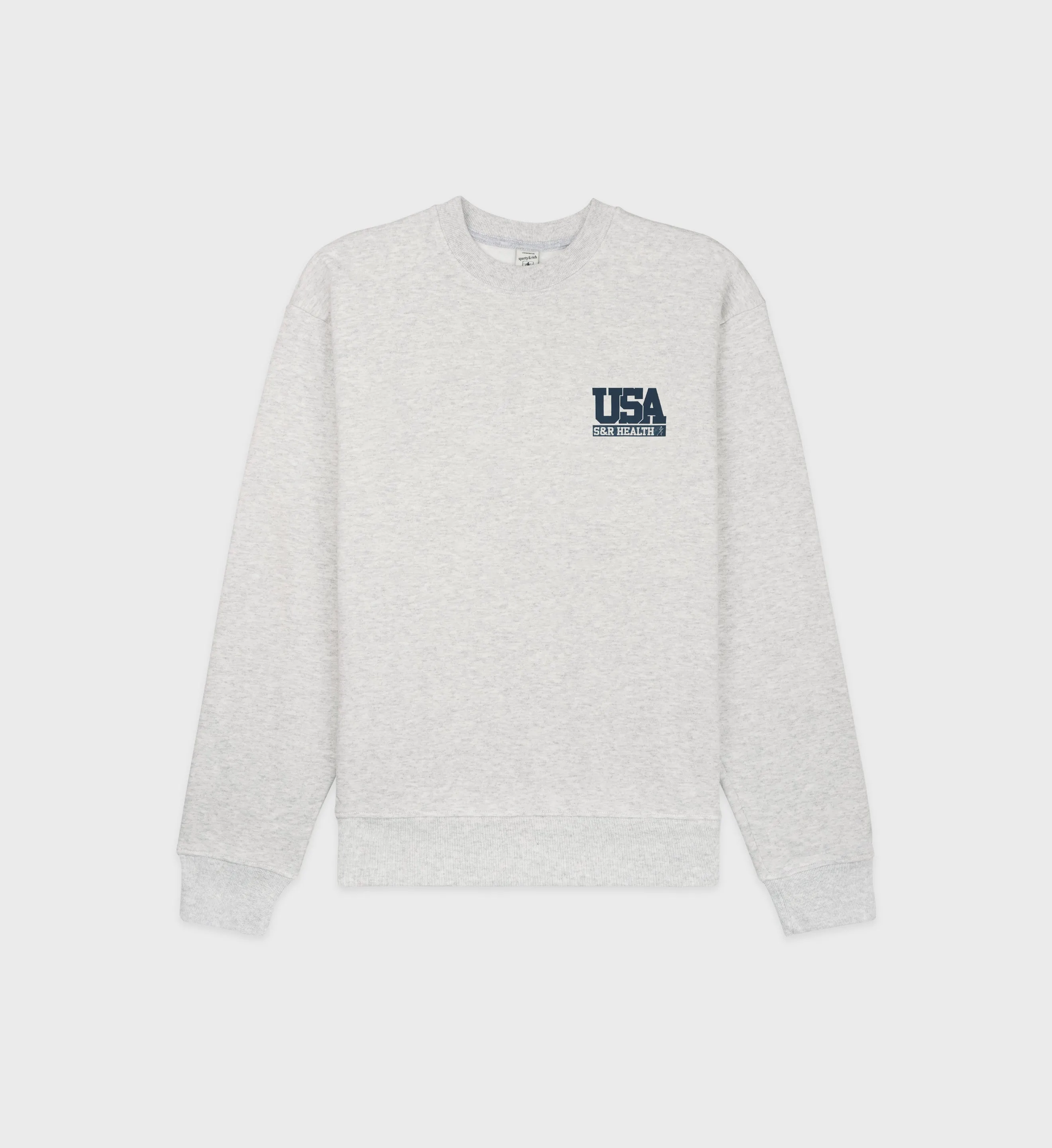 USA Crewneck - Heather Gray/Navy sold by Sporty and Rich
