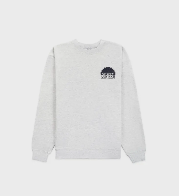 Racquet Club Crewneck - Heather Gray sold by Sporty and Rich