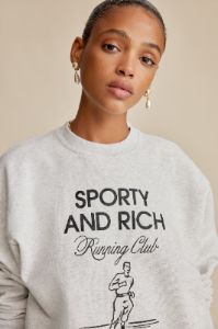 Running Man Crewneck - Heather Gray/Black sold by Sporty and Rich