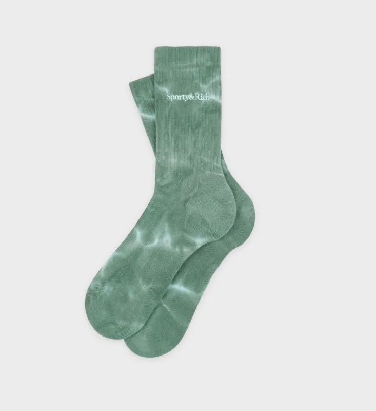 Serif Logo Socks - Gemstone Tie Dye sold by Sporty and Rich