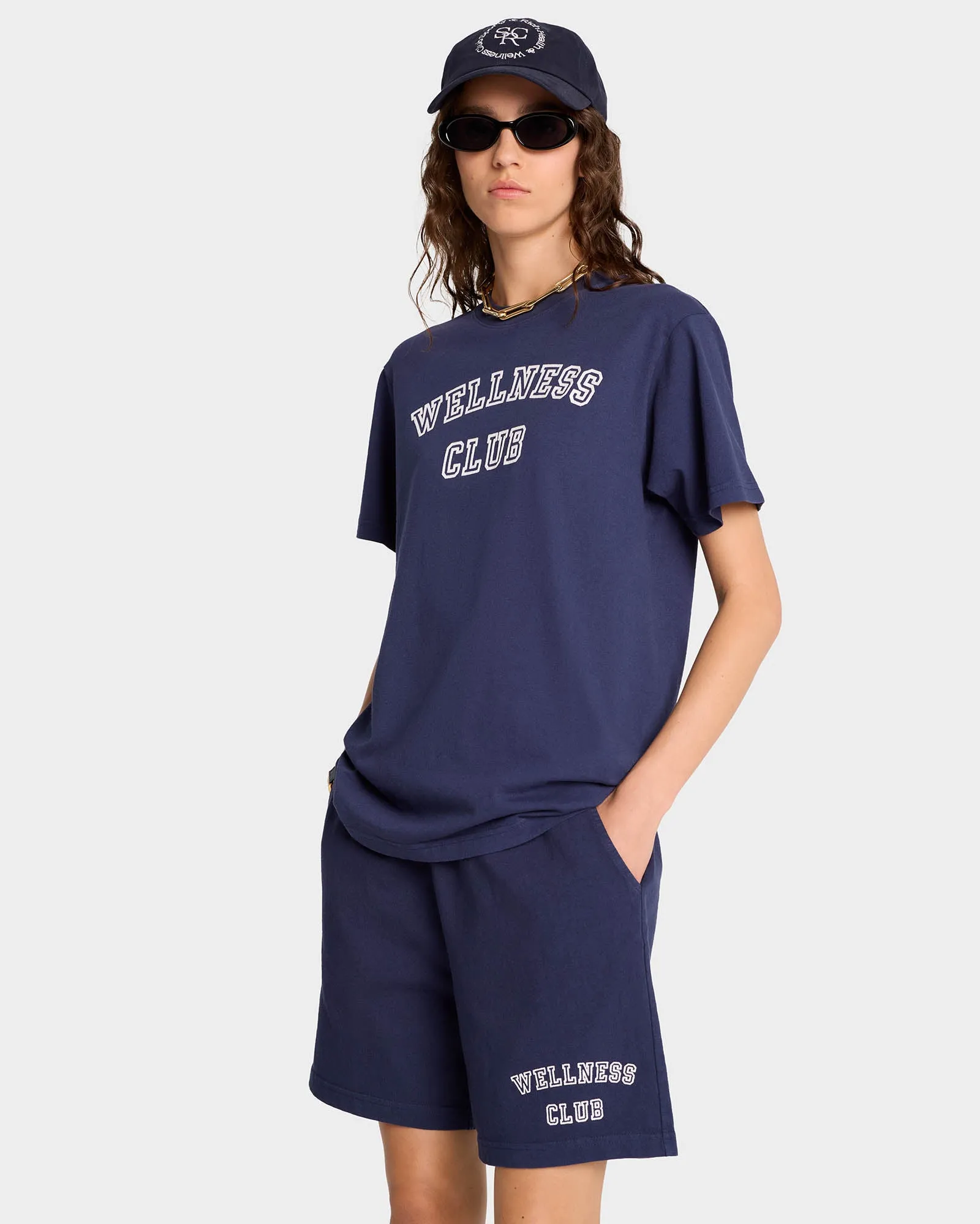 Wellness Club T-Shirt - Navy/White sold by Sporty and Rich product image thumbnail 4