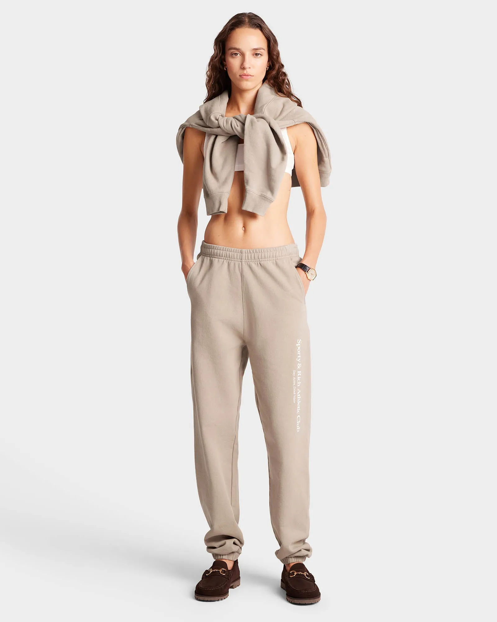 Athletic Club Sweatpant - Elephant/White sold by Sporty and Rich product image thumbnail 3