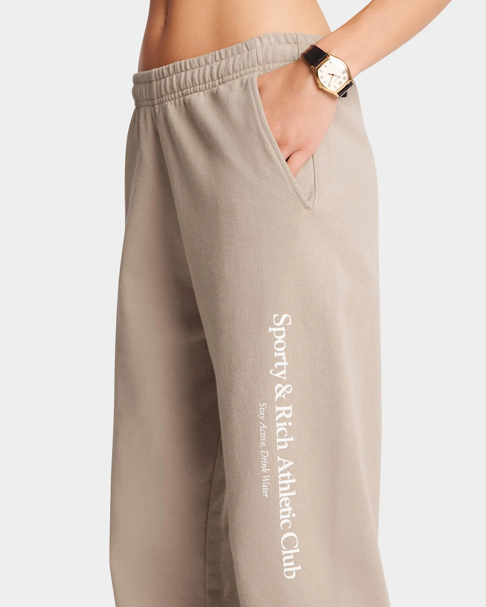 Athletic Club Sweatpant - Elephant/White sold by Sporty and Rich product image thumbnail 4