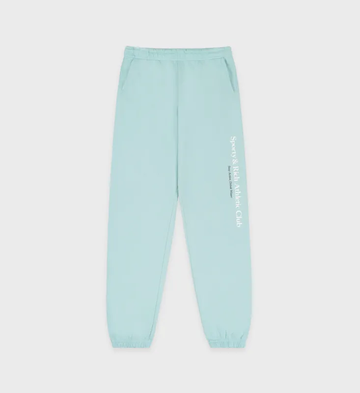 Athletic Club Sweatpant - Aqua/White sold by Sporty and Rich