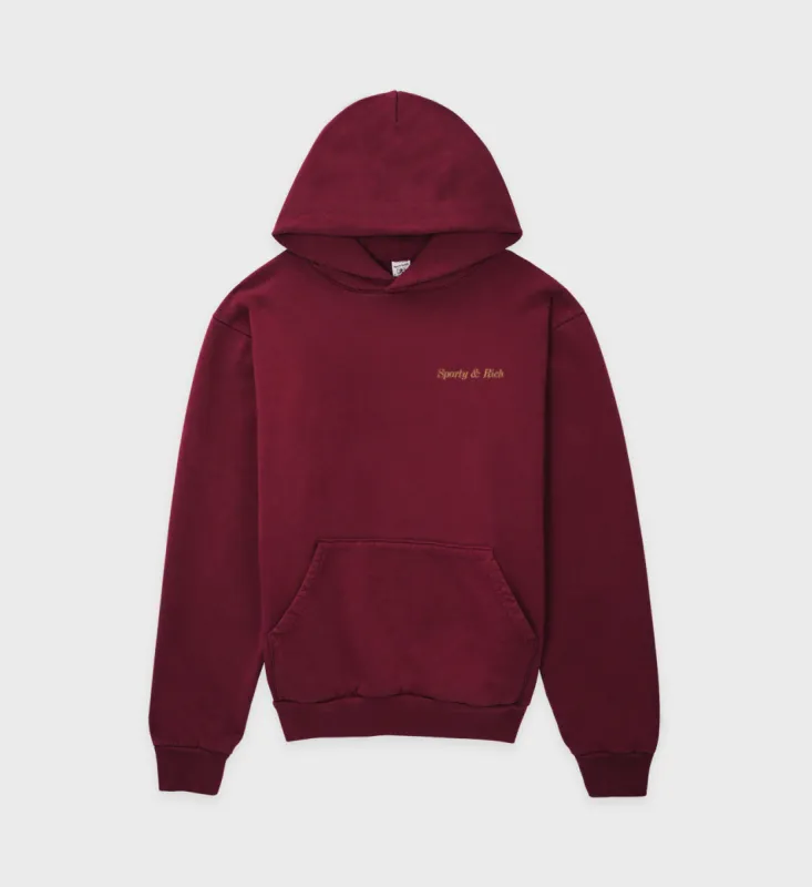 Classic Logo Hoodie - Burgundy sold by Sporty and Rich