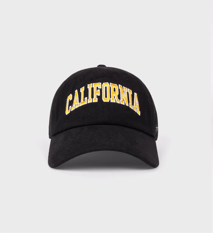 California Embroidered Hat - Faded Black/Gold sold by Sporty and Rich