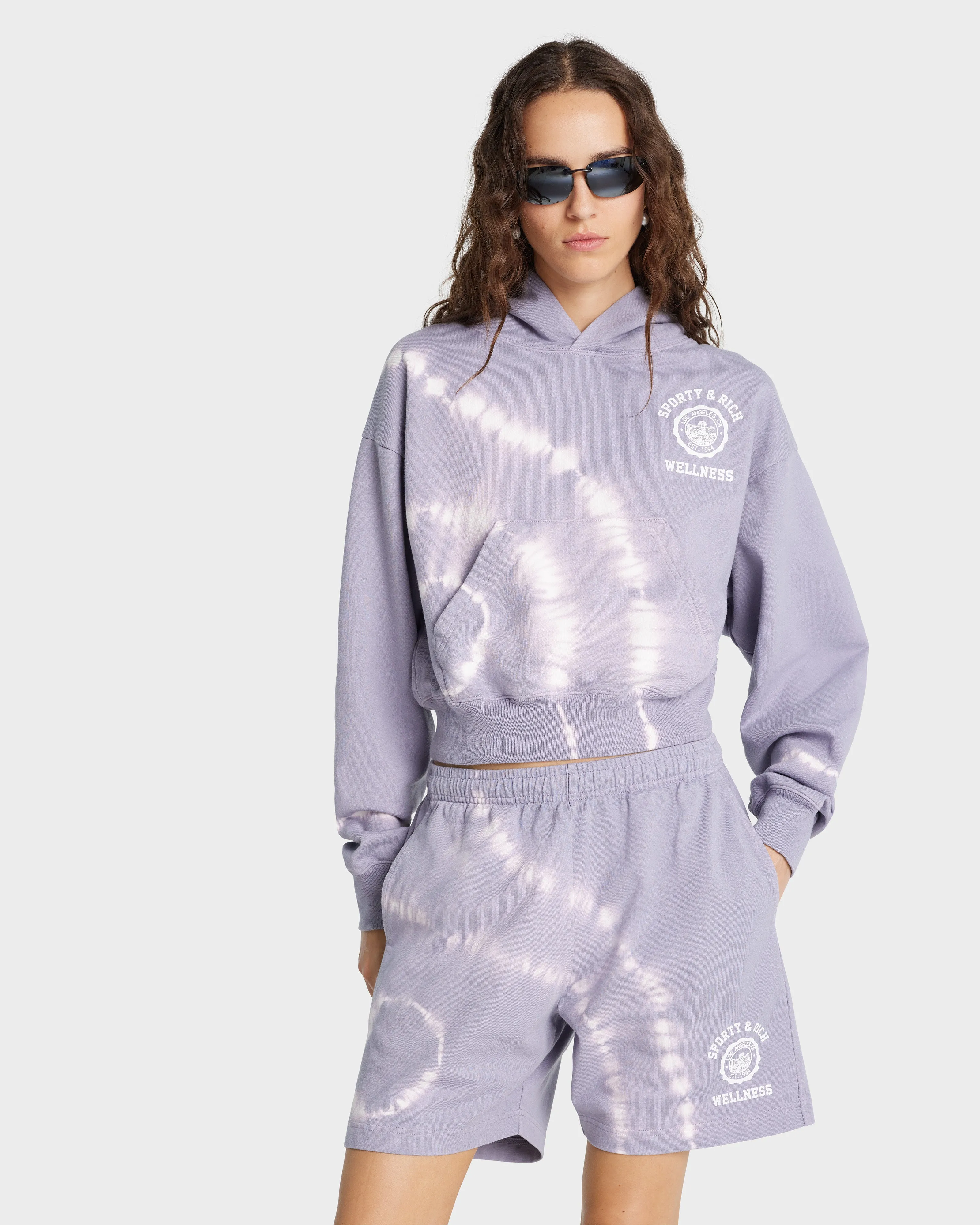 Emblem Cropped Hoodie - Easter Egg Tie Dye sold by Sporty and Rich product image thumbnail 4