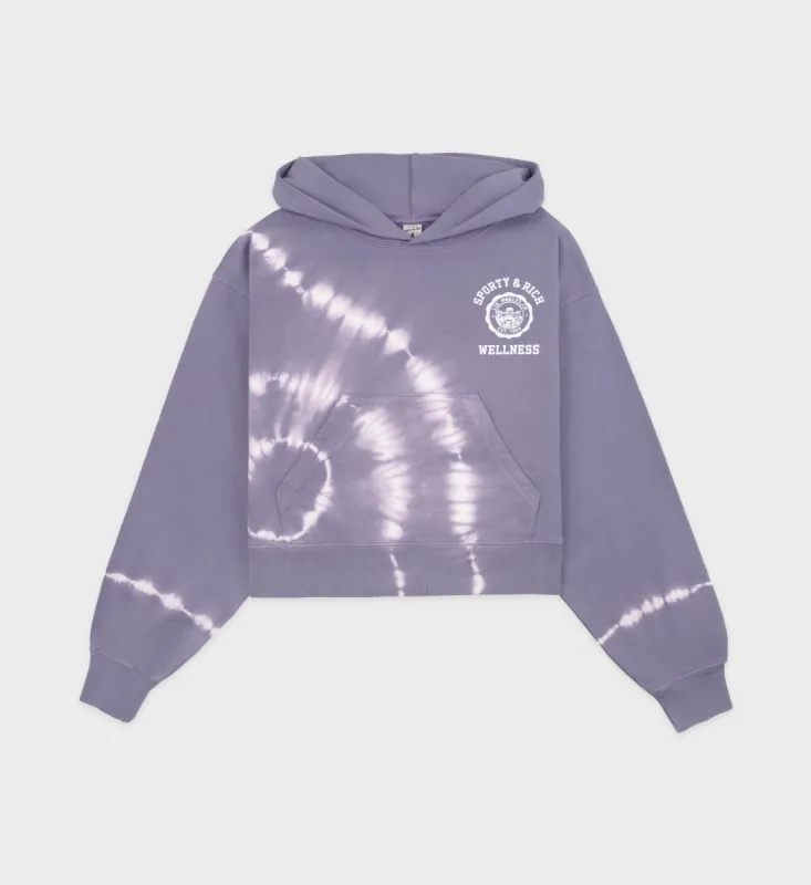 Emblem Cropped Hoodie - Easter Egg Tie Dye sold by Sporty and Rich