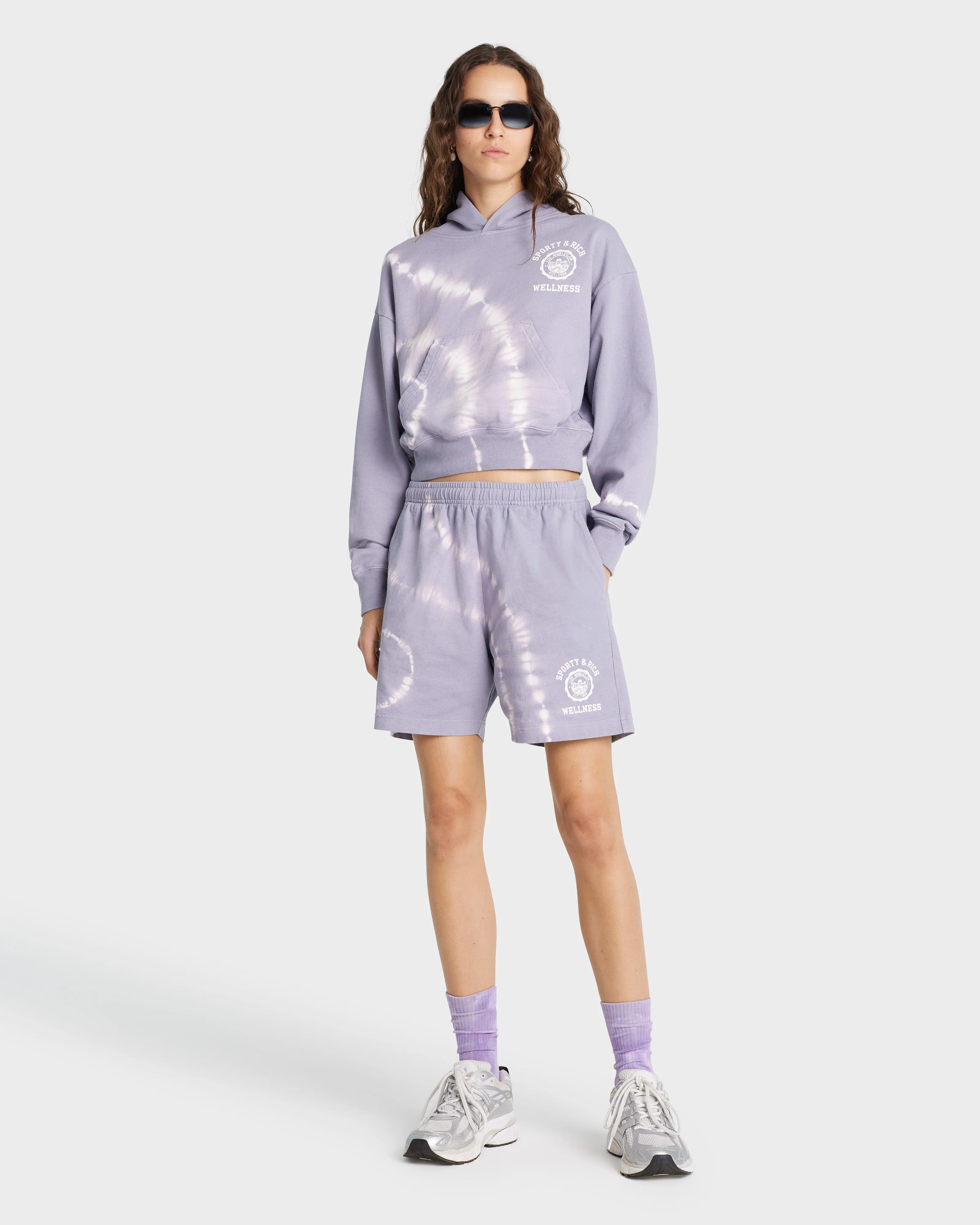 Emblem Cropped Hoodie - Easter Egg Tie Dye sold by Sporty and Rich product image thumbnail 3