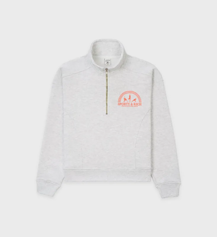 Fitness Group Quarter Zip - Heather Gray sold by Sporty and Rich