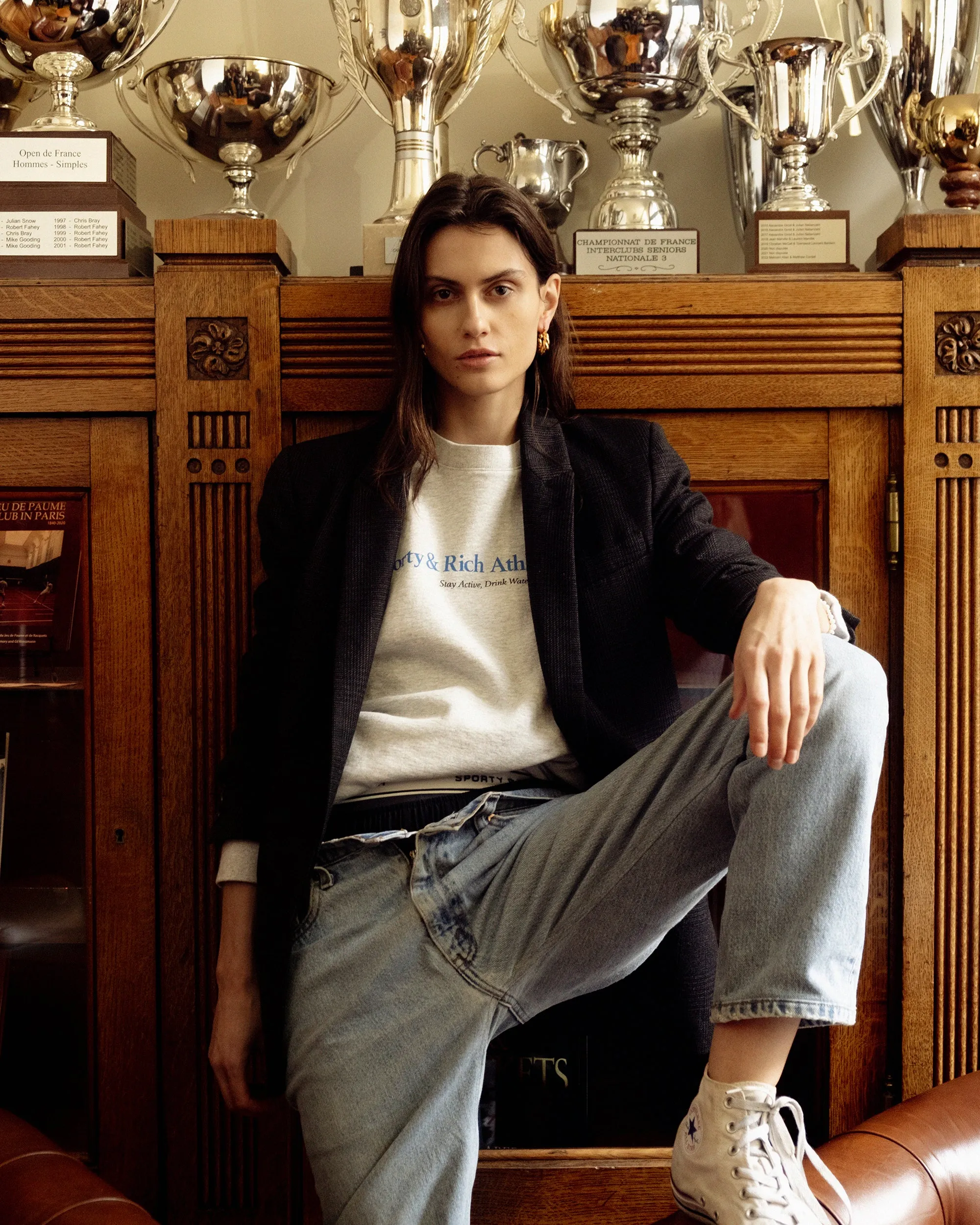 Athletic Club Crewneck - Heather Gray/Ocean sold by Sporty and Rich product image thumbnail 5