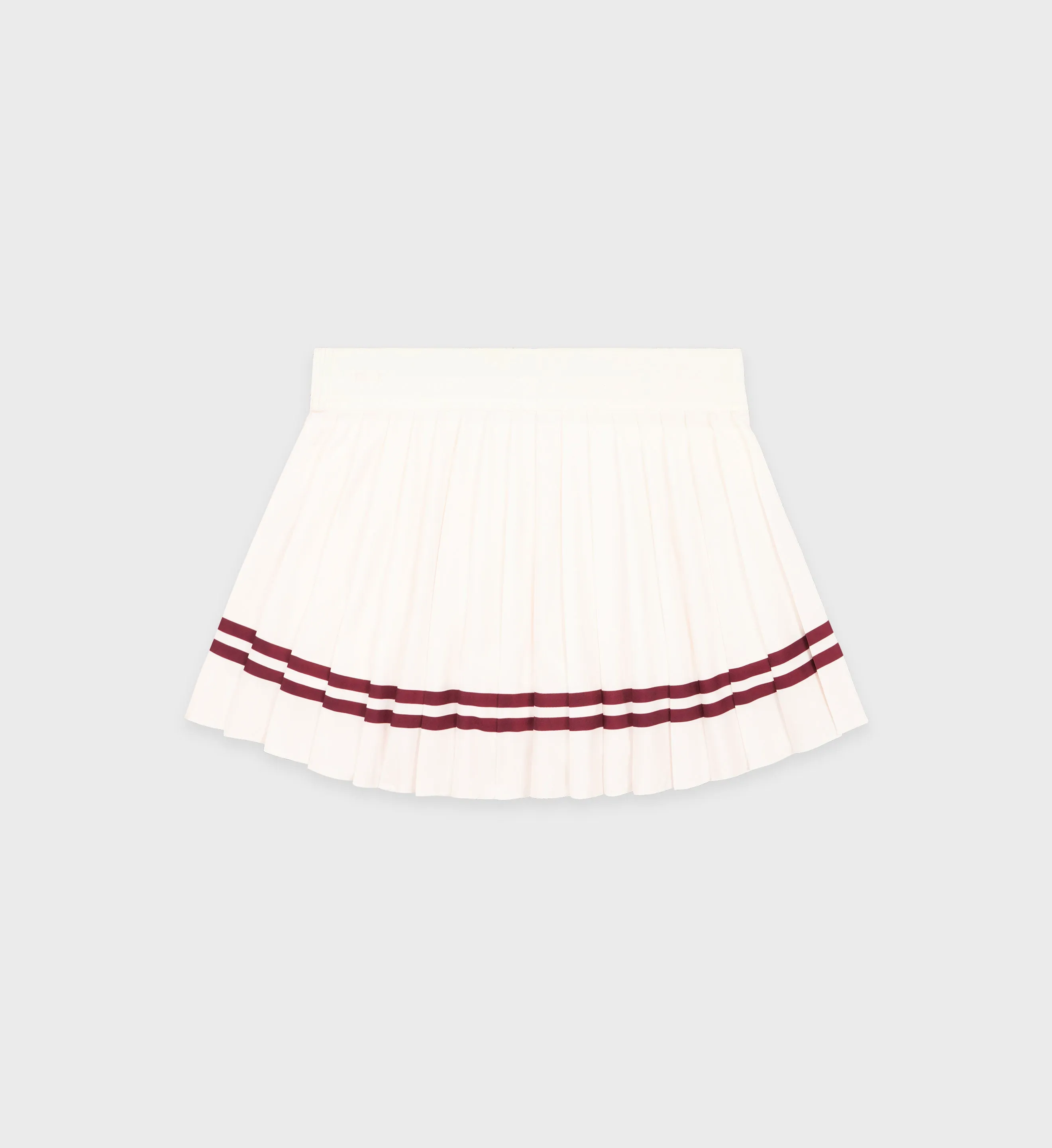 Classic Logo Pleated Skirt - Off White/Merlot | Parallel