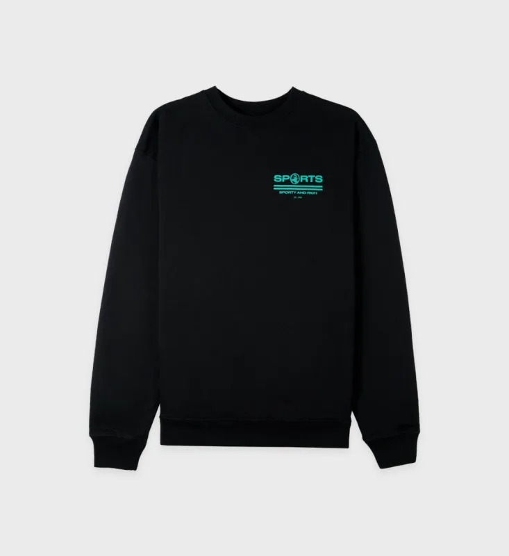 Sports Crewneck - Black sold by Sporty and Rich