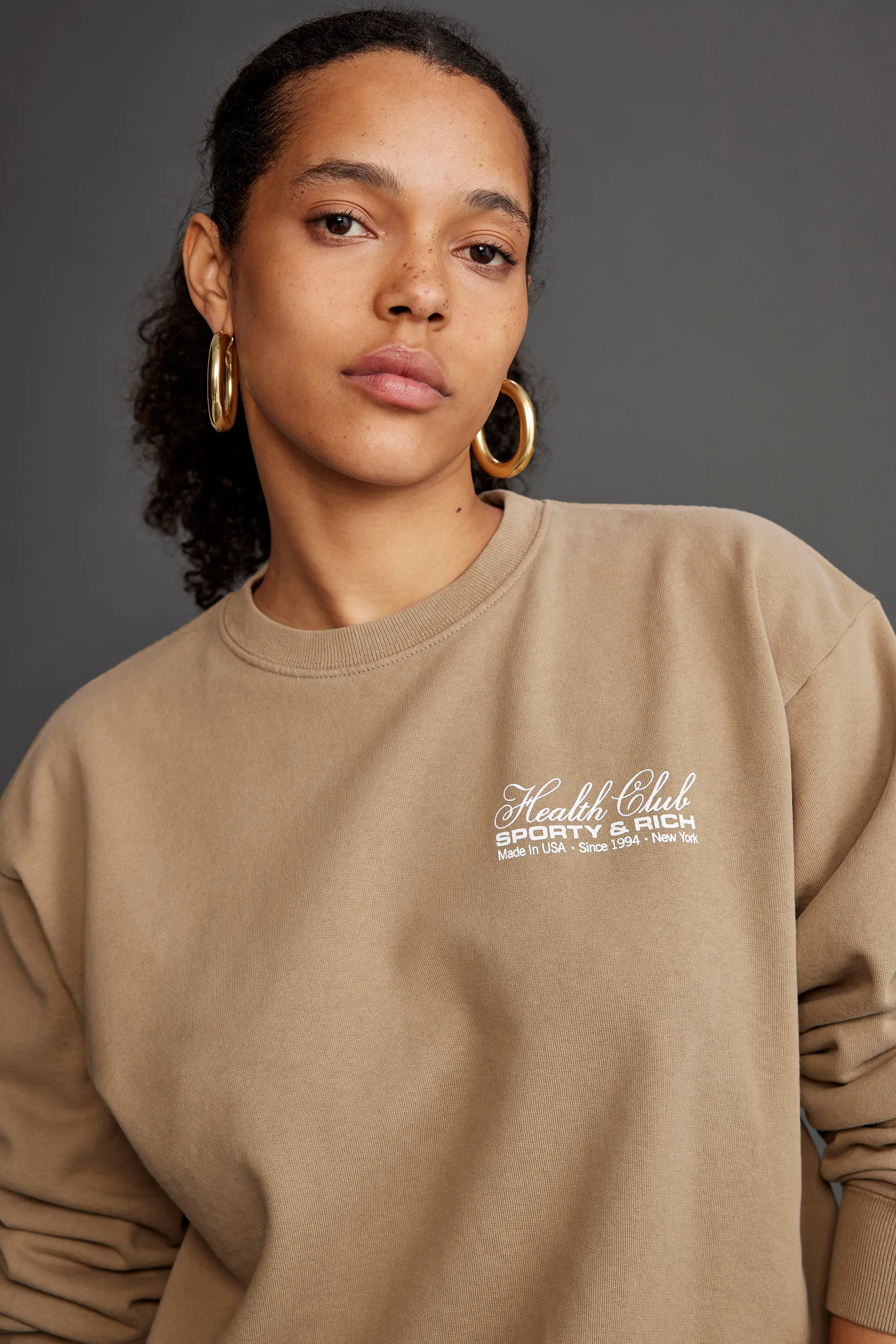 Made In USA Crewneck - Espresso/White sold by Sporty and Rich product image thumbnail 5