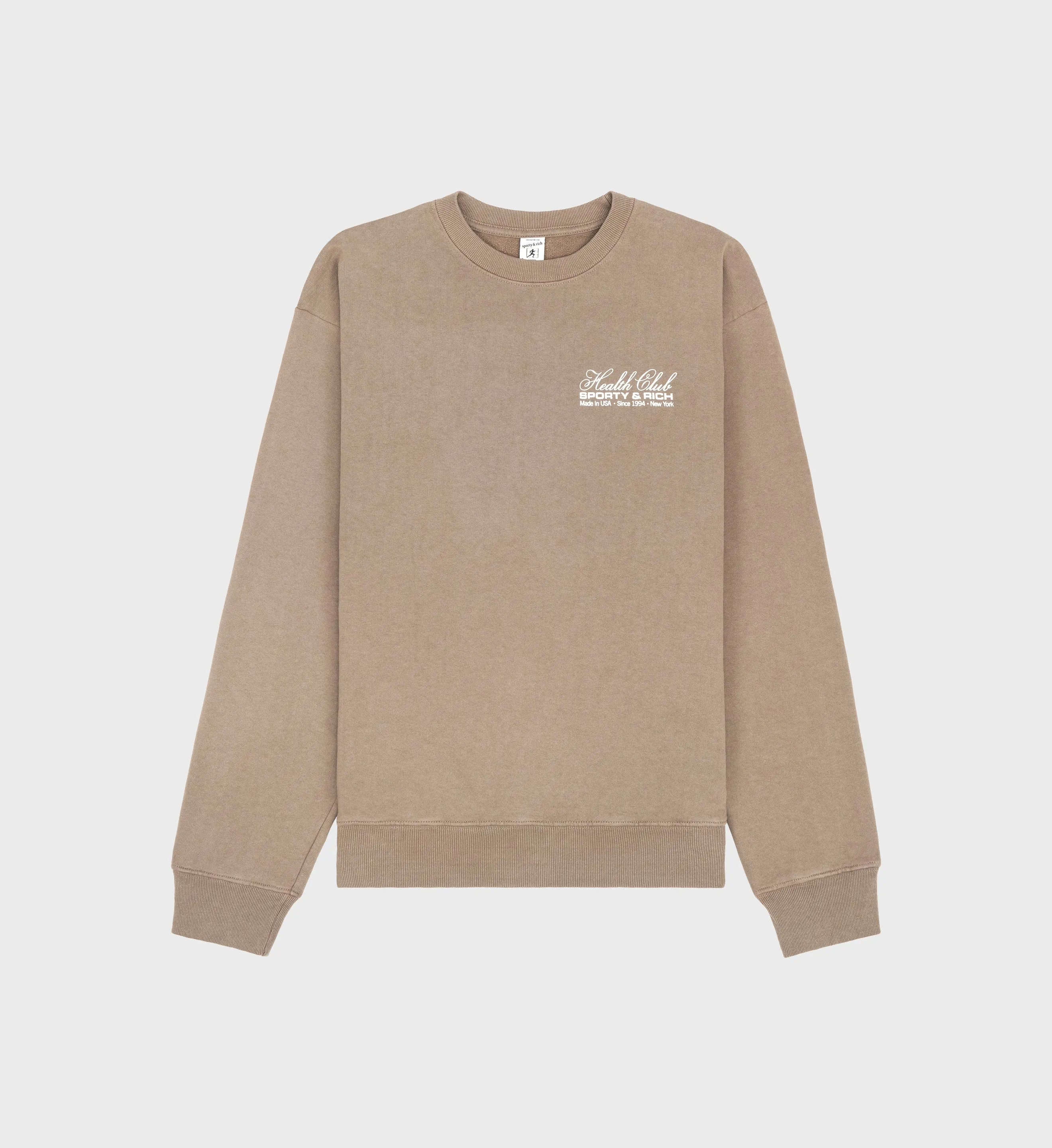 Made In USA Crewneck - Espresso/White sold by Sporty and Rich