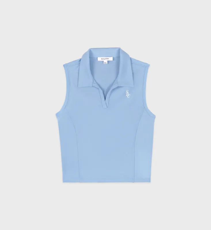 SRC Sports Polo Vest - Sky Blue/White sold by Sporty and Rich
