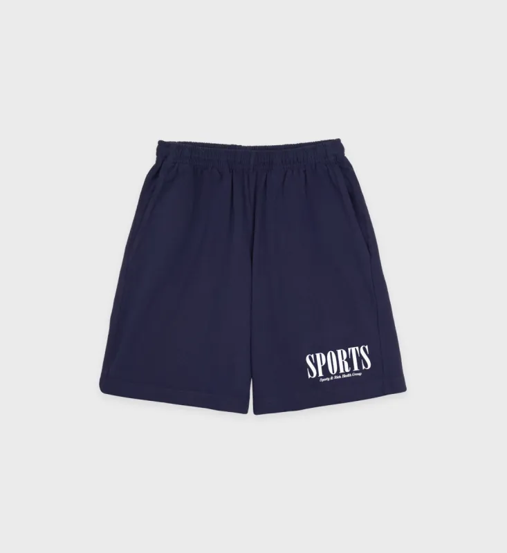 Sports Gym Short - Navy/White sold by Sporty and Rich