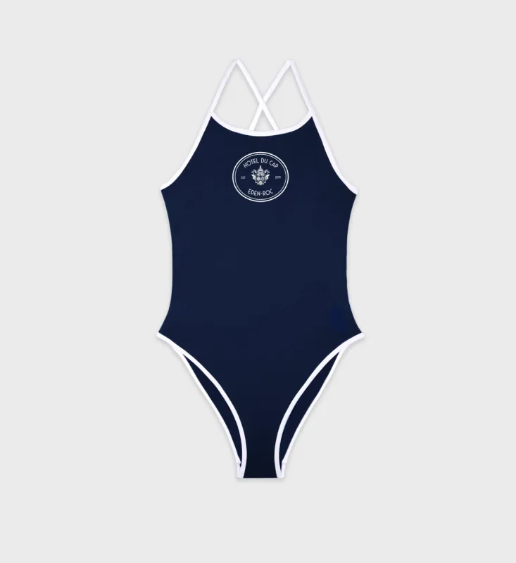 Eden Crest Bathing Suit - Navy/White sold by Sporty and Rich