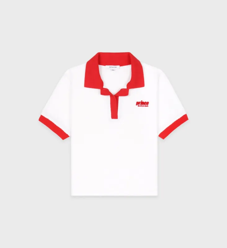 Prince Sporty Terry Polo - White/Red sold by Sporty and Rich