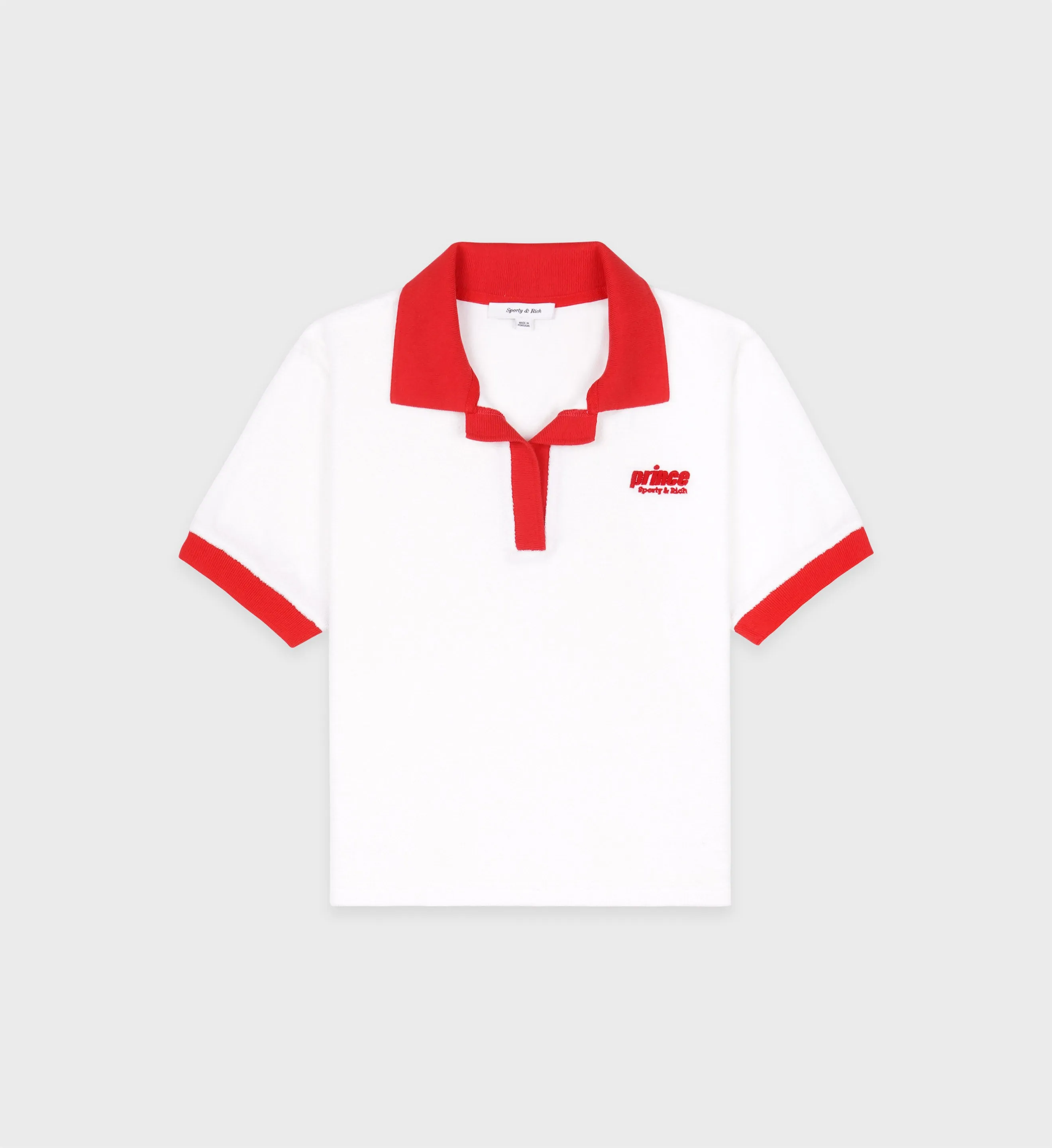 Prince Sporty Terry Polo - White/Red sold by Sporty and Rich