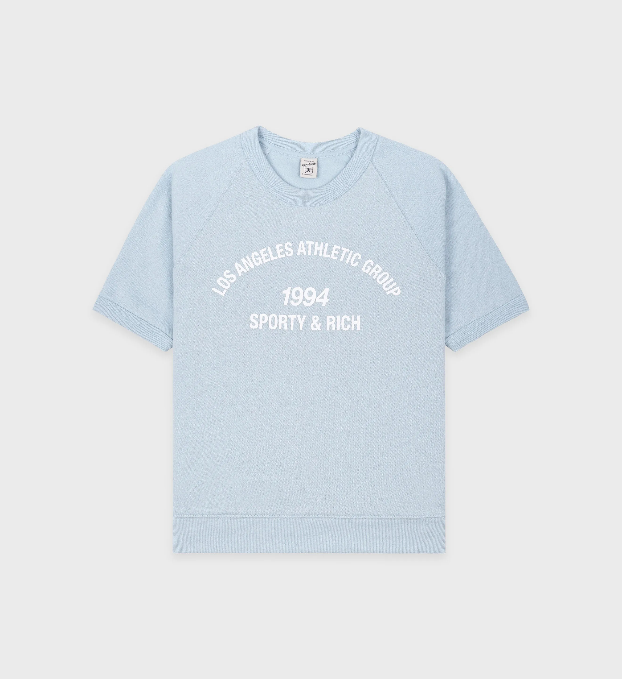 LA Athletic Group Short Sleeve Crewneck - China Blue/White sold by Sporty and Rich