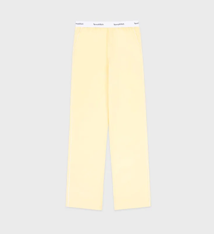 Serif Logo Pyjama Trousers - Canary/White sold by Sporty and Rich