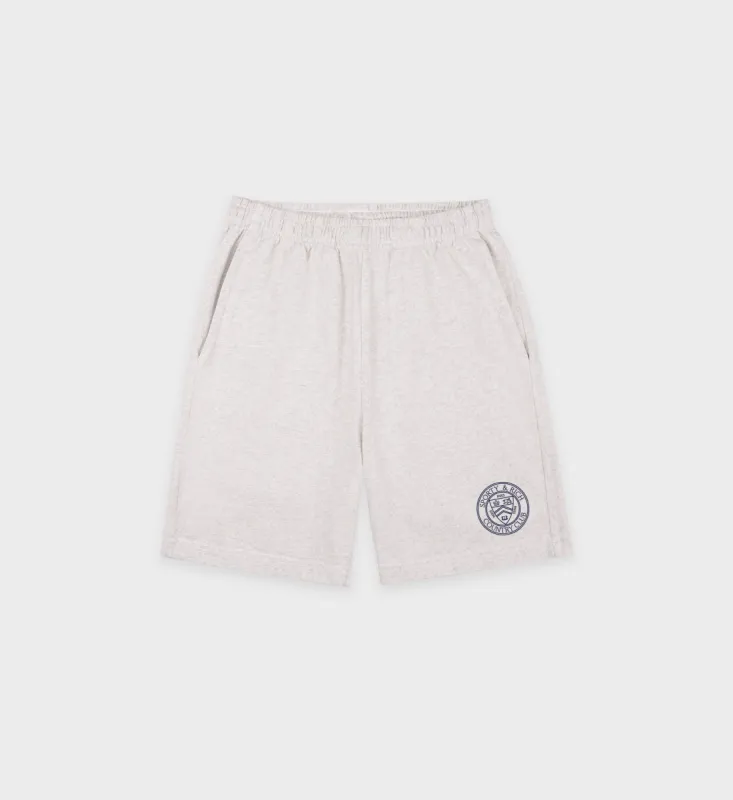 Paris Country Club Gym Short - Heather Gray/Navy sold by Sporty and Rich
