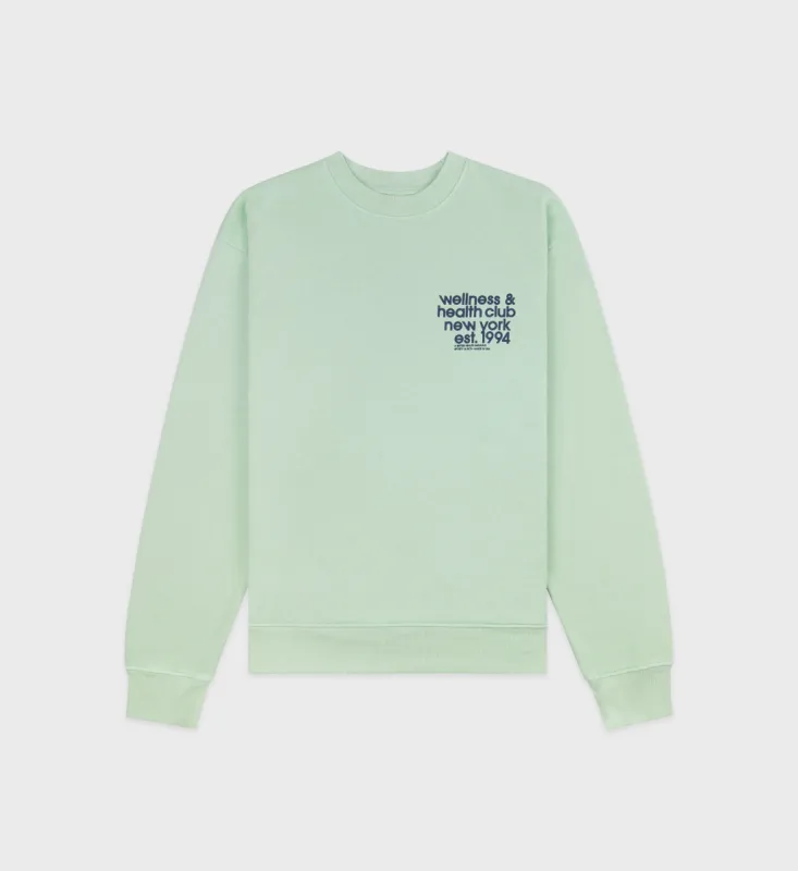 USA Health Club Crewneck - Thyme/Navy sold by Sporty and Rich