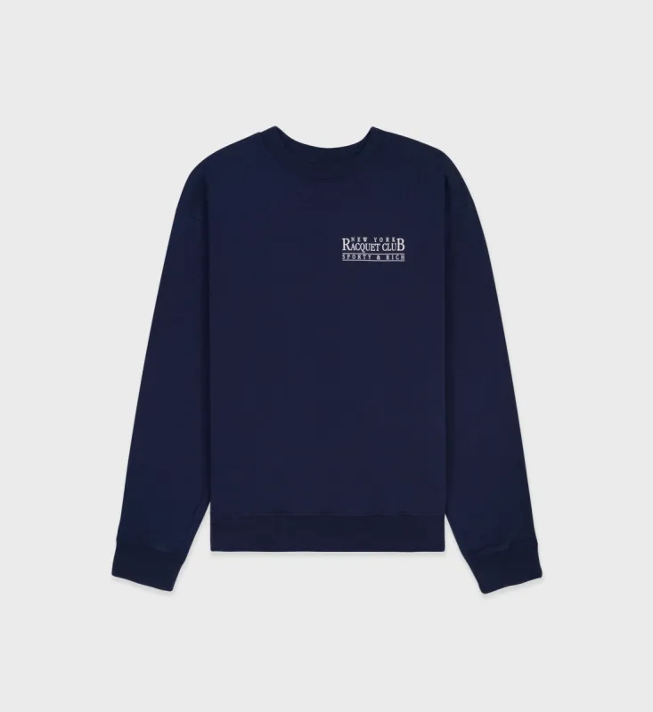 NY Racquet Club Crewneck - Navy/White sold by Sporty and Rich