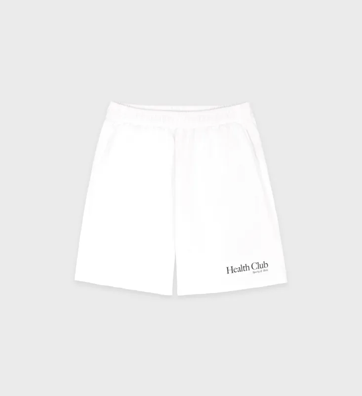 Health Club Gym Short - White/Navy sold by Sporty and Rich